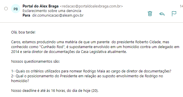 Rodrigo Maia tem envolvimento em homicídio de delegado e é diretor da Assembleia Legislativa (ALEAM)