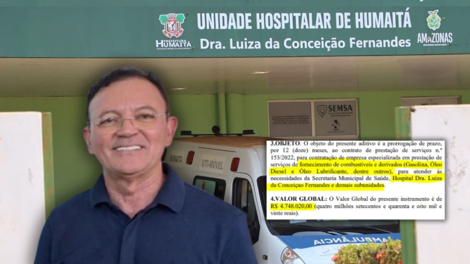 Contrato de R$ 4,7 MI de Humaitá com pequena empresa causa dúvidas sobre Dedei Lobo