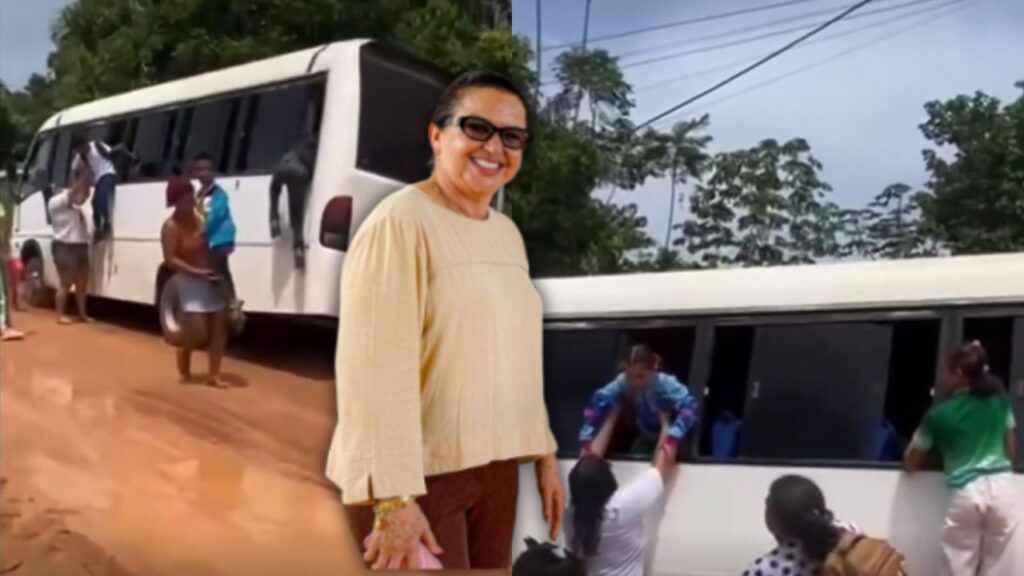 Quase R$ 7 milhões em asfalto não chegam e crianças são resgatadas de micro-ônibus na lama em Manacapuru 