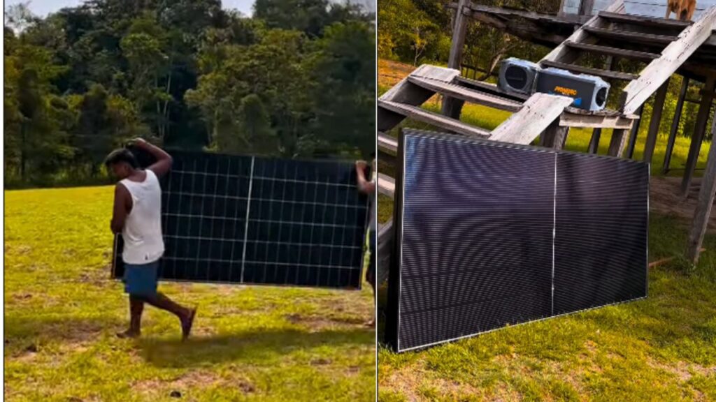 Energia com placa solar chega à comunidade Boca do Mamirauá, em Alvarães 