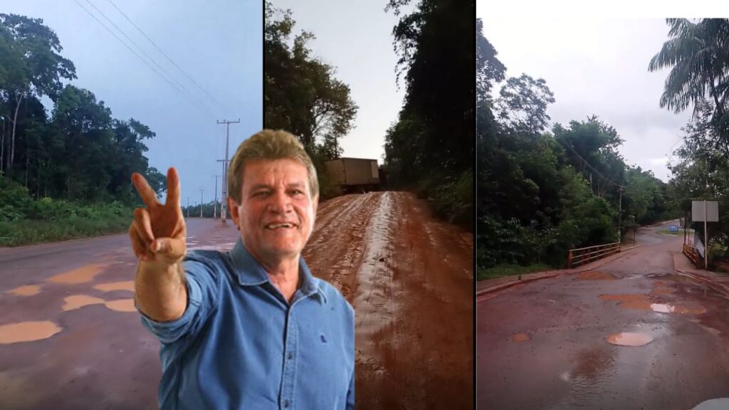 Presidente Figueiredo vira “terra das buraqueiras” em meio a ruas tomadas por buracos e lama