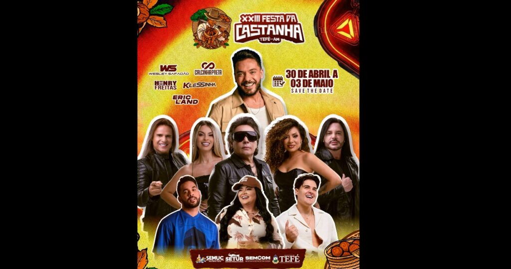 Prefeitura de Tefé anuncia grandes atrações da XXIII Festa da Castanha 2026