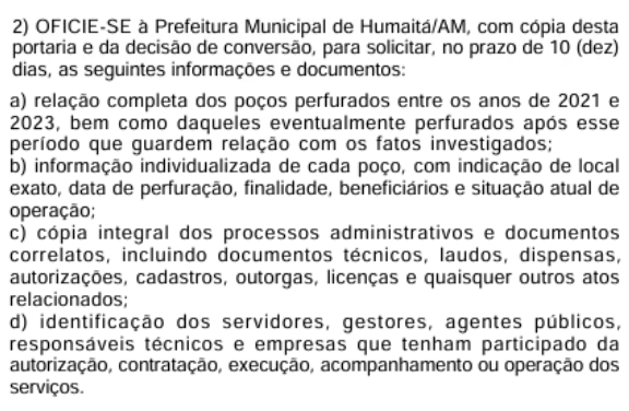 Trecho do Diário Oficial Eletrônico dos Municípios do Estado do Amazonas aponta irregularidades na regão de Dedei Lobo.
