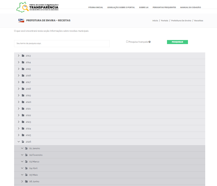 A transparência do site da gestão de Ivon Rates está envolvida em polêmica. Foto: Reprodução