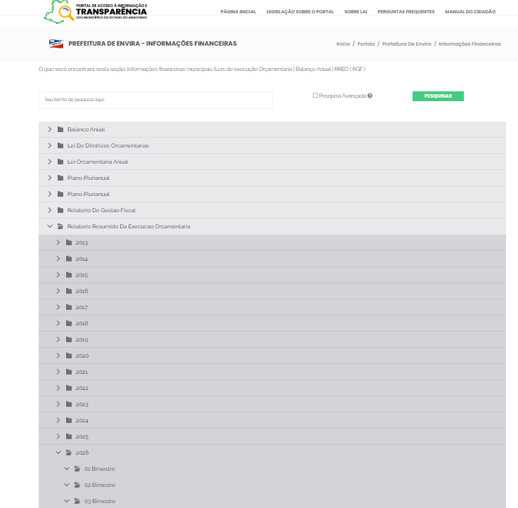 A transparência do site da gestão de Ivon Rates está envolvida em polêmica. Foto: Reprodução