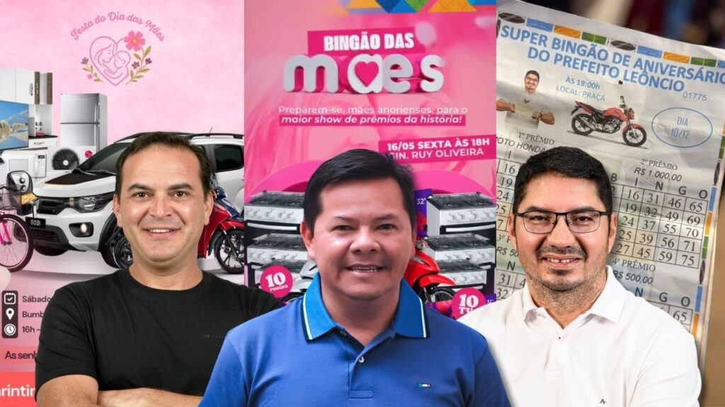 Bingo, brindes e promoção política: prefeitos do AM transformam sorteios em palanque
