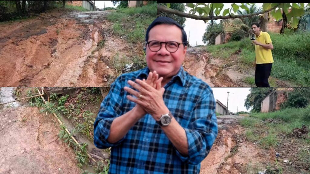 Rua Carauari afunda na lama enquanto gestão Adail Pinheiro gastou mais de R$ 8 milhões asfaltando rua já pavimentada
