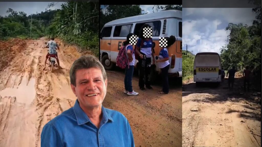 Prefeito Fernandão gasta R$ 7,1 milhões em asfalto, mas deixa estudantes ilhados com sede e fome Fernandão gasta R$ 7,1 milhões em pavimentação, mas estudantes ficam atolados em ramal
