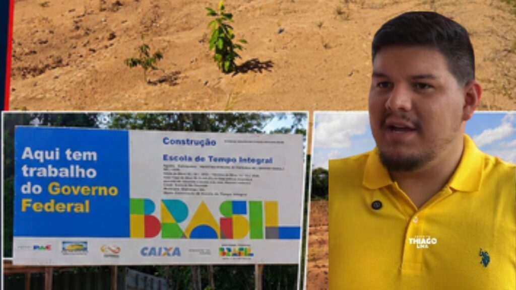 Thiago Gama assina contrato de R$ 12 milhões para construir escola, mas local está só barro
