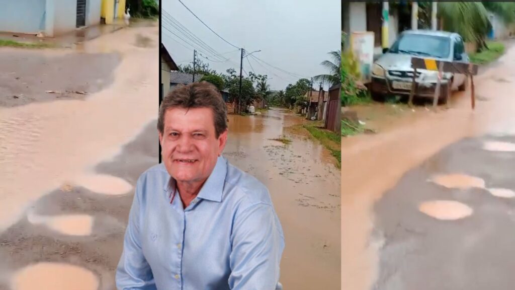 Bairro de Presidente Figueiredo vira “piscinão” durante chuvas na gestão de Fernandão Maroaga vira “piscina” durante chuvas enquanto Fernandão anuncia contrato de R$ 2,1 milhões para pavimentação
