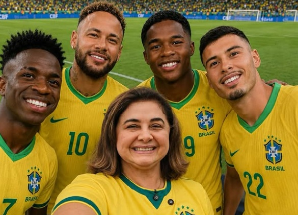 Maria do Carmo e seleção brasileira em primeiro lugar: verdade ou fake de IA?