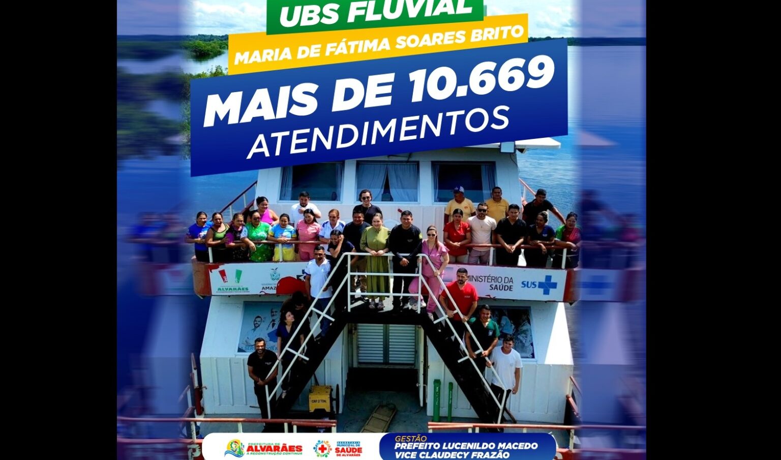UBS fluvial de Alvarães alcança marca de mais de 10 mil atendimentos em Saúde