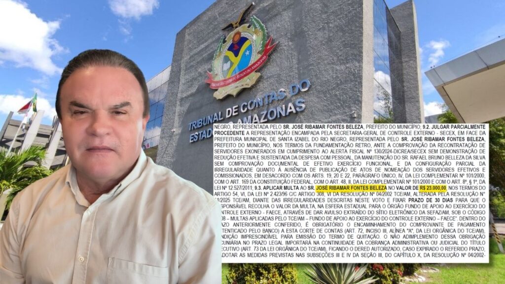 TCE-AM multa Beleza após Prefeitura de Santa Isabel recontratar servidores exonerados